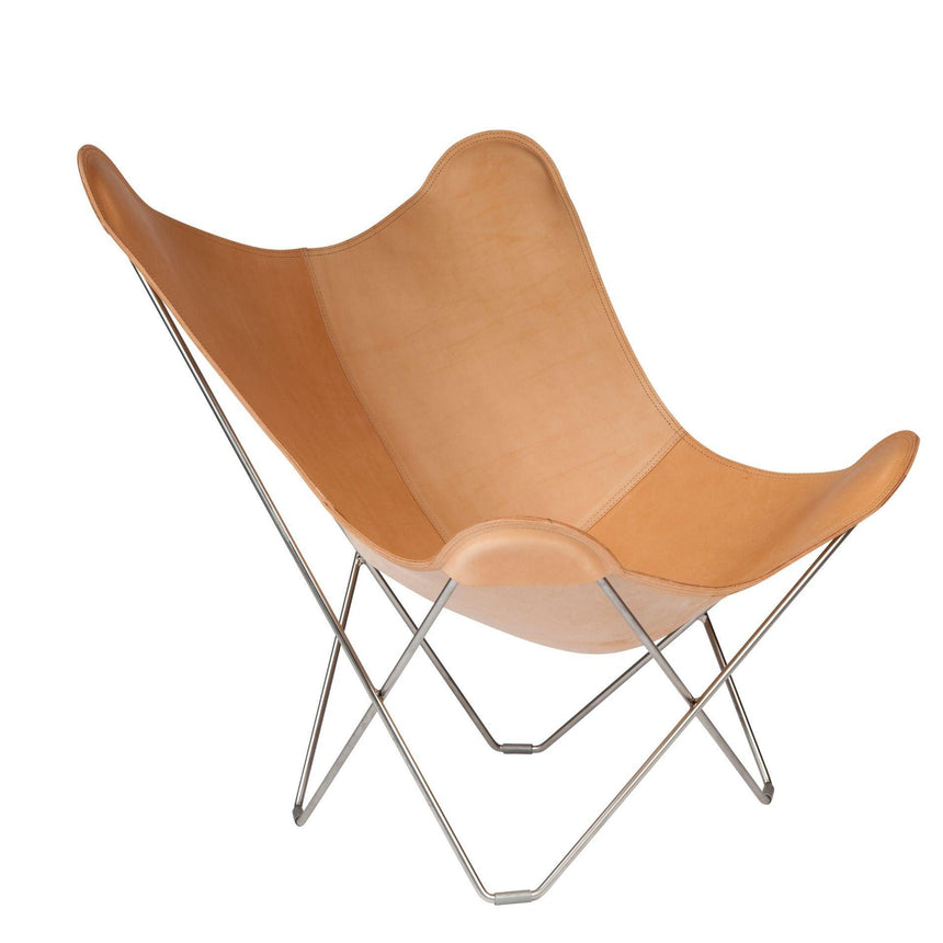 Pampa Mariposa bőr fotel króm vázzal-3