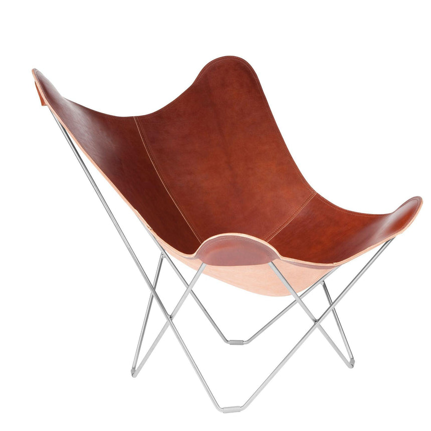 Pampa Mariposa bőr fotel króm vázzal-4