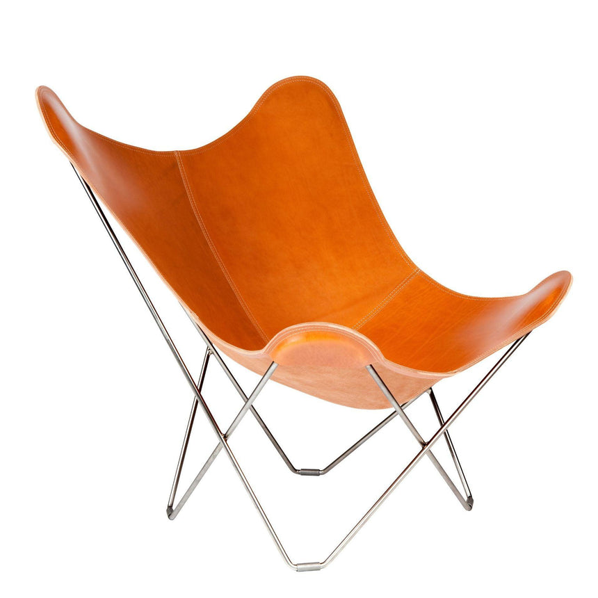 Pampa Mariposa bőr fotel króm vázzal-6