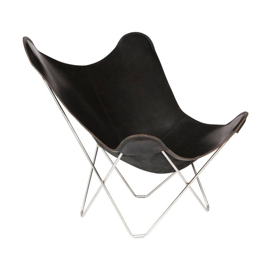 Pampa Mariposa bőr fotel króm vázzal-0