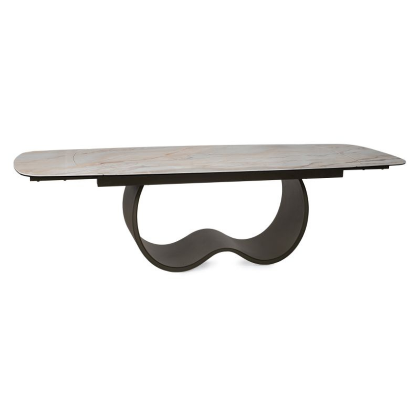 Casablanca bővíthető étkezőasztal – Kerámia tetővel és fém vázzal, 198-274 cm