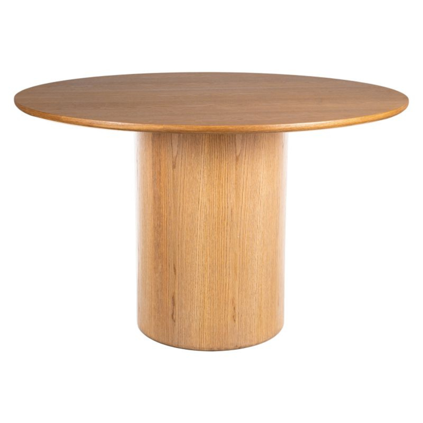 Rondo kerek étkezőasztal – Furnérozott tetővel és vázzal, Ø 120 cm