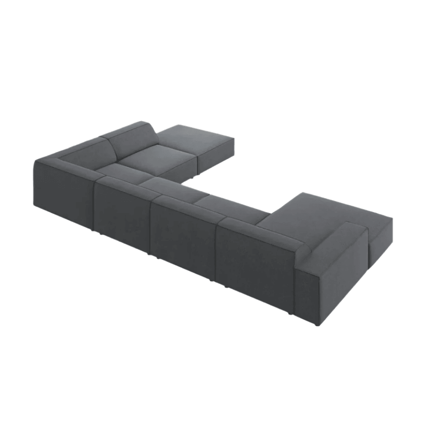 Jodie U-shaped fabric sofa with right corner unit