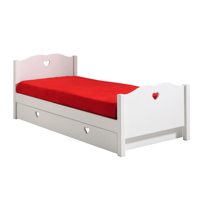 Amori wooden children's bed 90x200 with bed linen holder