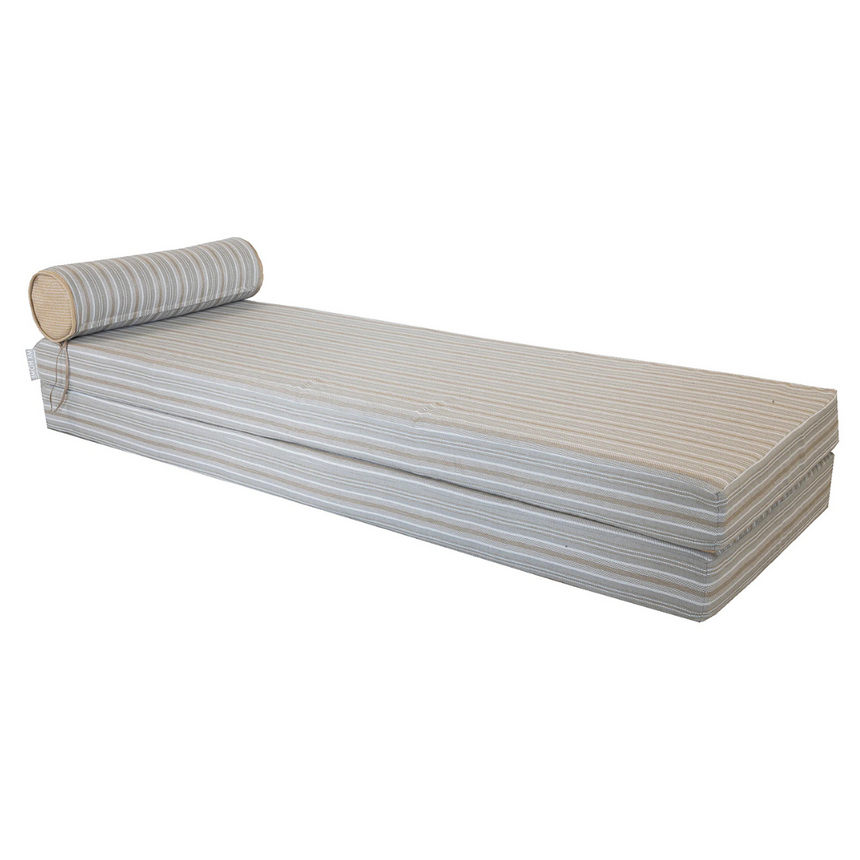 Double reversible fabric sun lounger with headrest