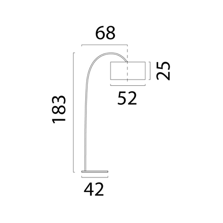 Arch bouclé floor lamp with white frame 183x91