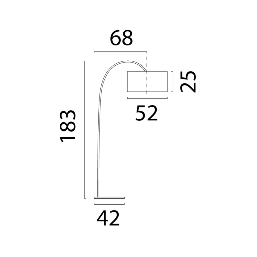 Arch buklé állólámpa fehér vázzal 183x91