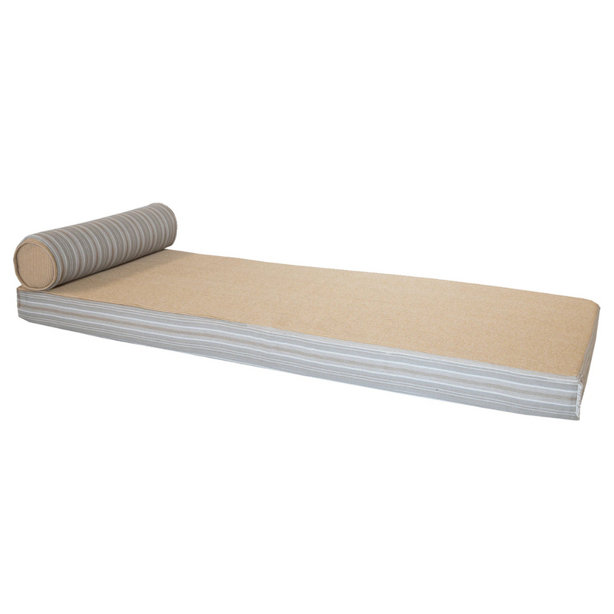 Simple reversible fabric sun lounger with headrest