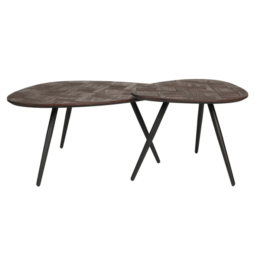 Peony wood coffee table set