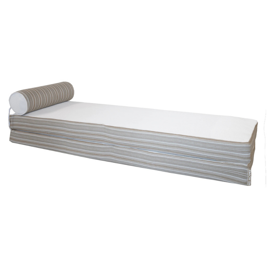 Double reversible fabric sun lounger with headrest