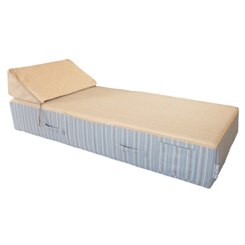 Raffia-effect fabric sun lounger