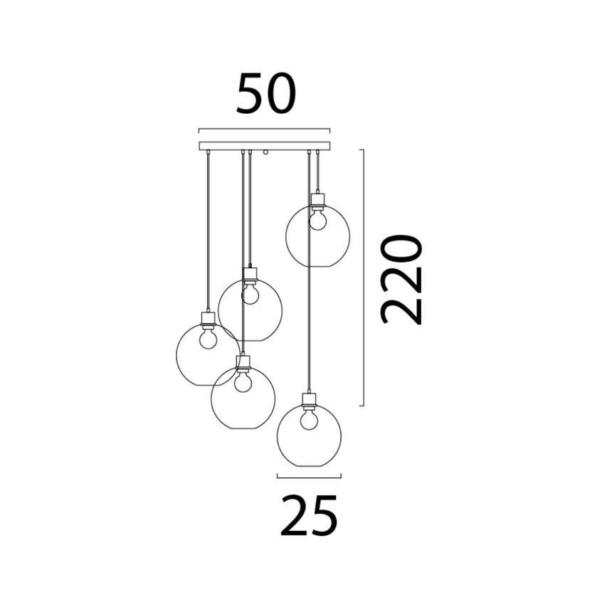 Lazise világosszürke üveg függőlámpa arany foglalattal