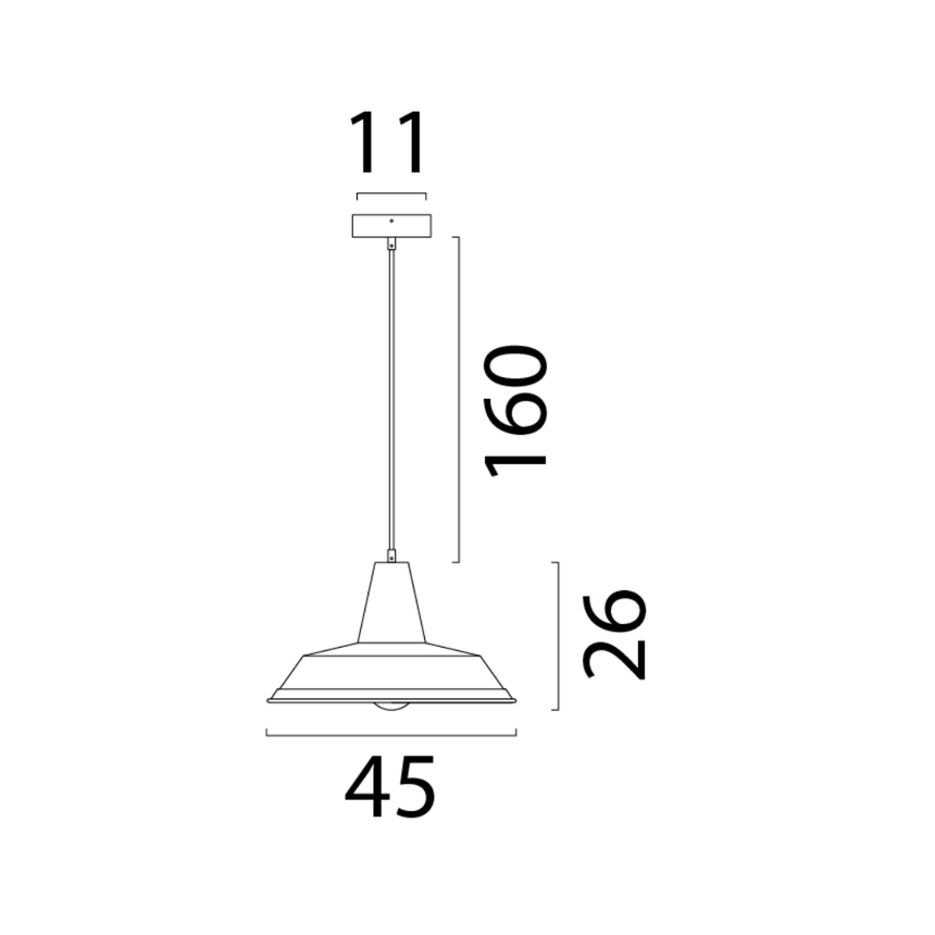 Prato fém függőlámpa Ø45