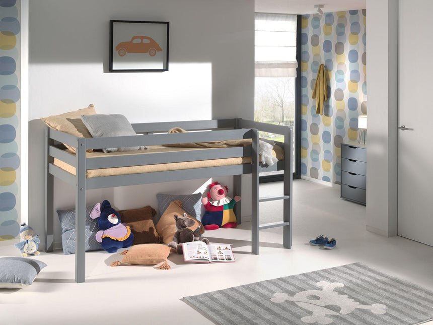 Pino wooden raised children's bed, 90x200