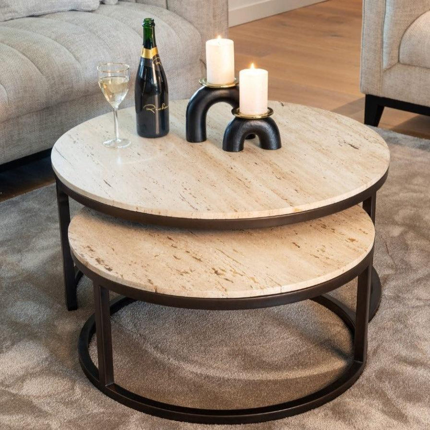 Avalon mészkő dohányzóasztal szettben - Dutch Home