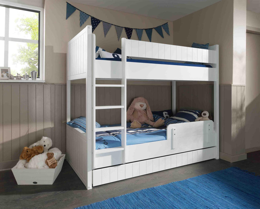 Robin wooden bunk bed, 90x200 with bed linen holder