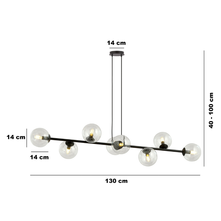 Rossi 8 BL Transparent fém függőlámpa