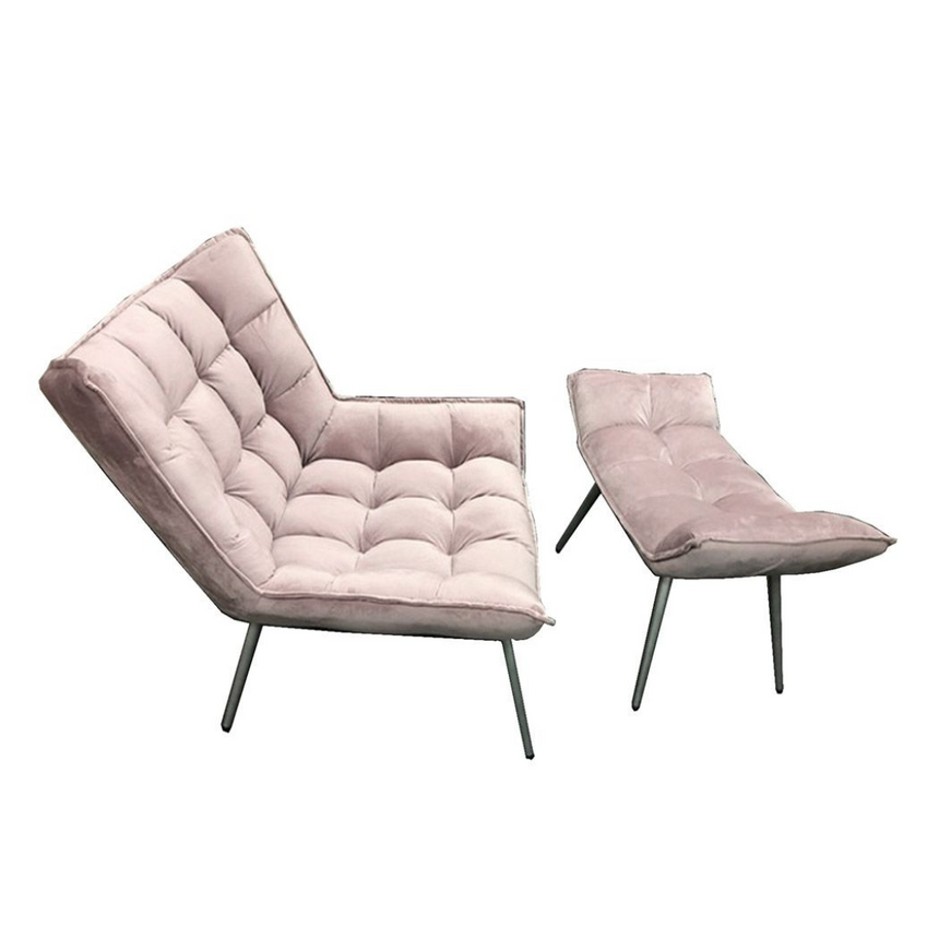 Velvet bársony fotel lábtartóval