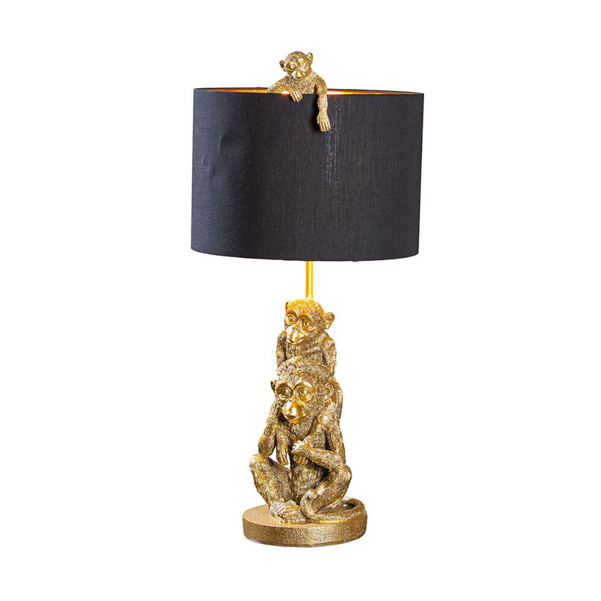 Monkey resin table lamp 34cm