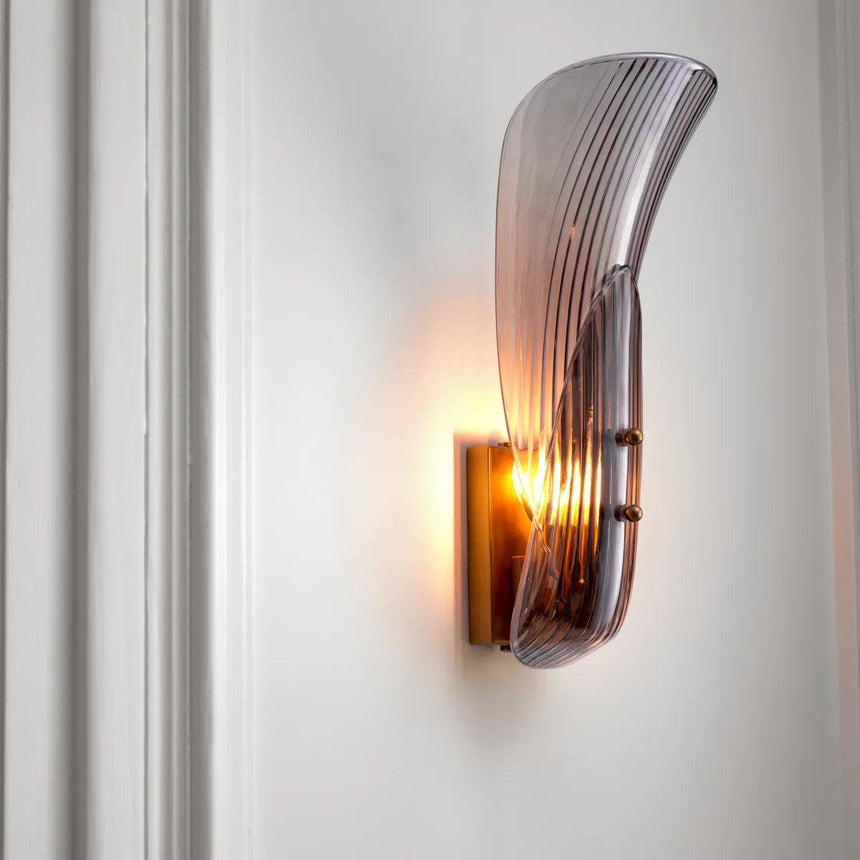 Amun smoked glass wall lamp