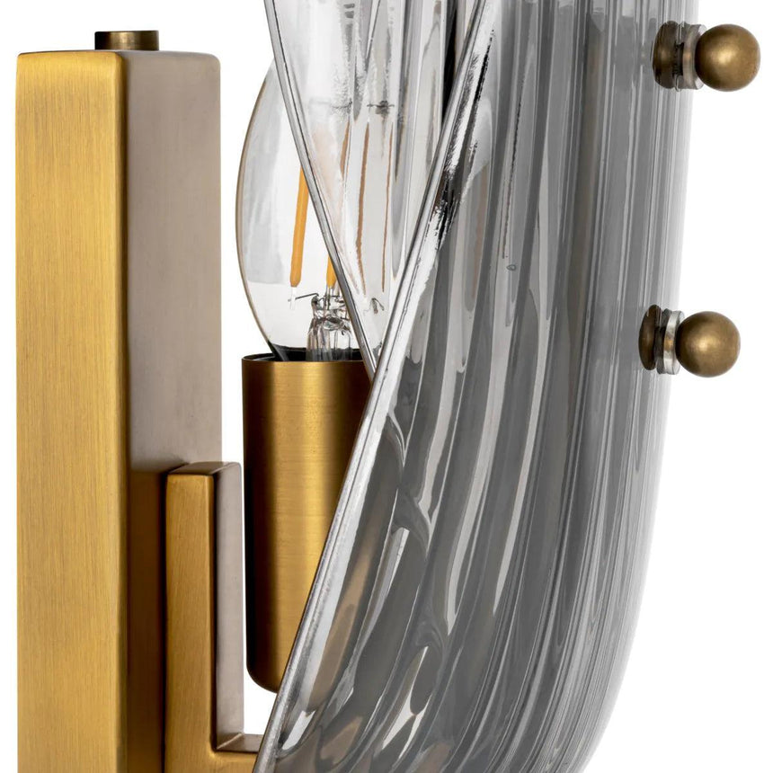 Amun smoked glass wall lamp