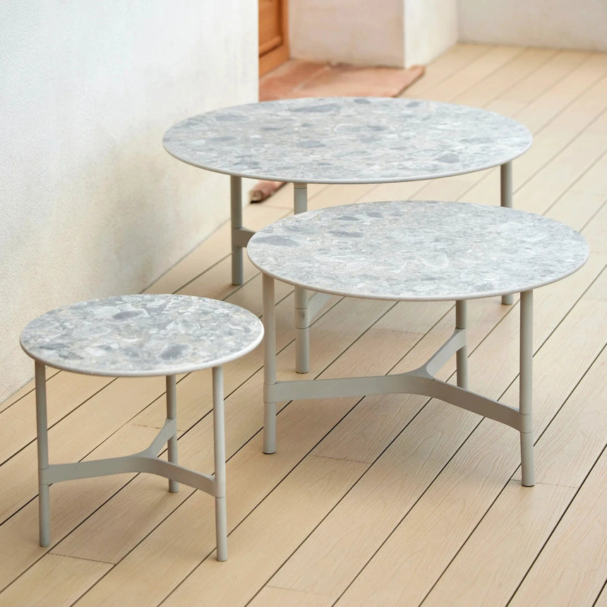 Twist kerámia kerti dohányzóasztal fém lábbal Ø70