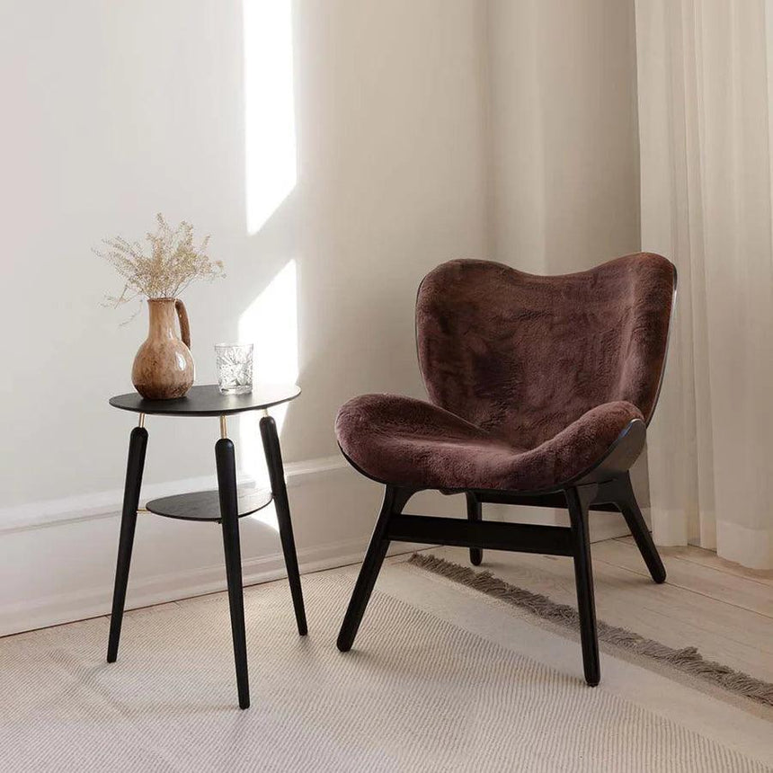 The Conversation Piece Faux Fur Armchair with Black Frame