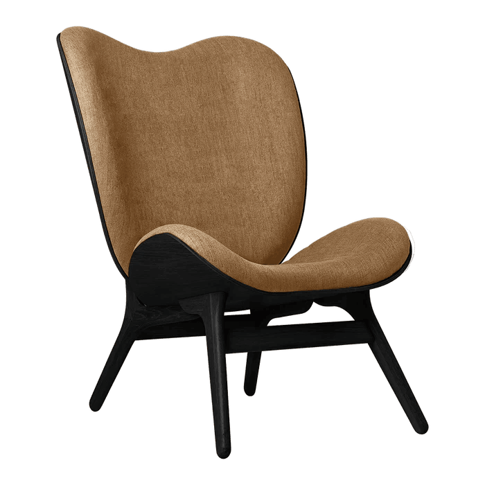 A Conversation Piece szövet magas fotel fekete kerettel