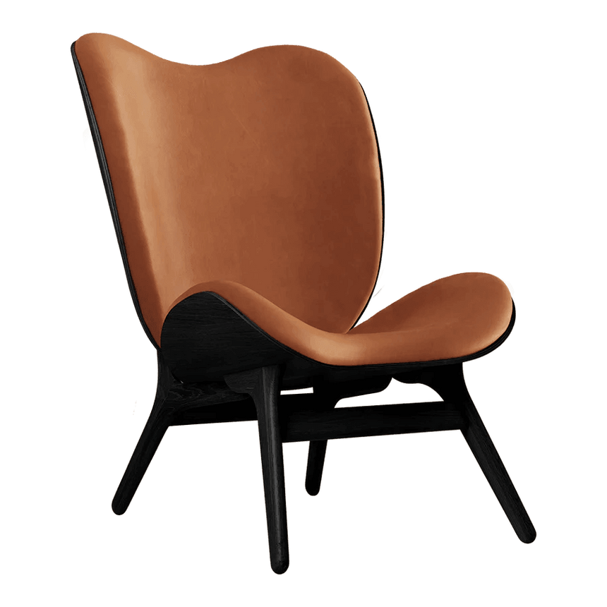 A Conversation Piece bőr magas fotel fekete kerettel