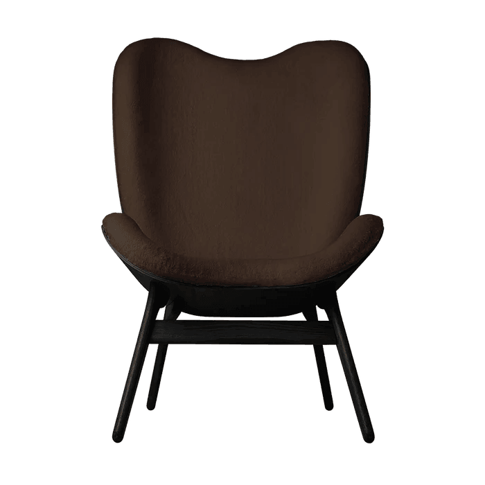 A Conversation Piece műszőrme magas fotel fekete kerettel