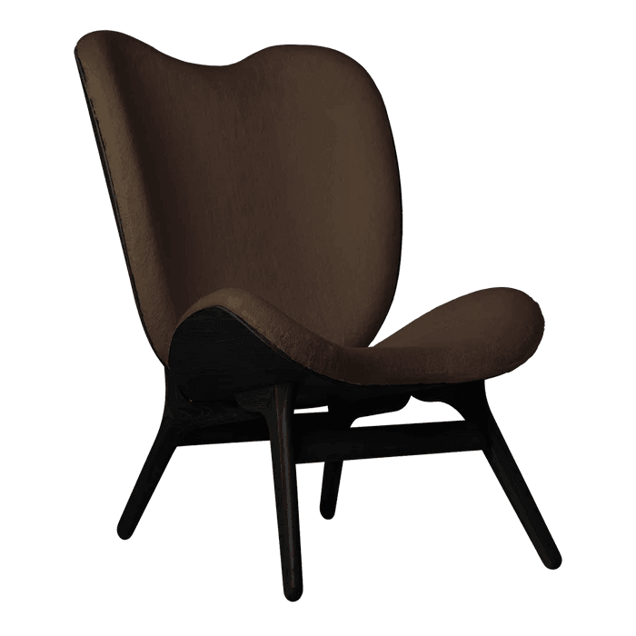 A Conversation Piece műszőrme magas fotel fekete kerettel