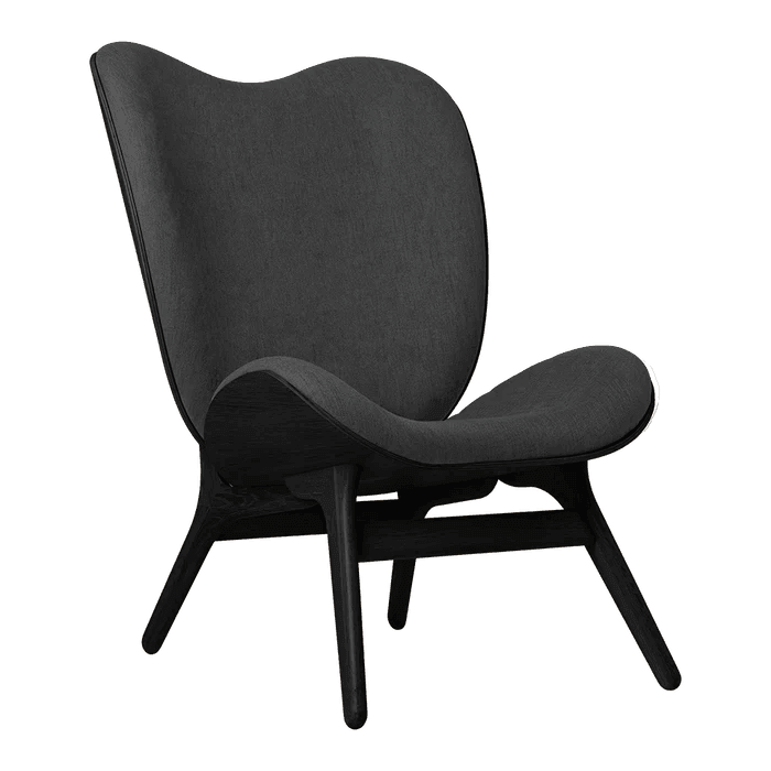 A Conversation Piece szövet magas fotel fekete kerettel