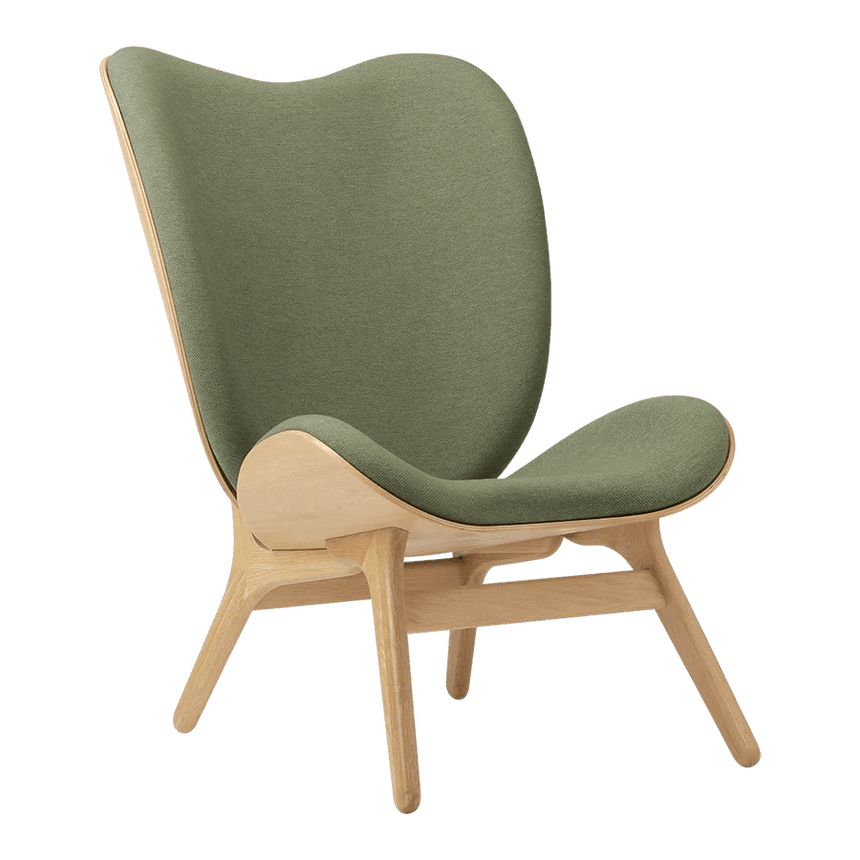 A Conversation Piece szövet magas fotel natúr kerettel