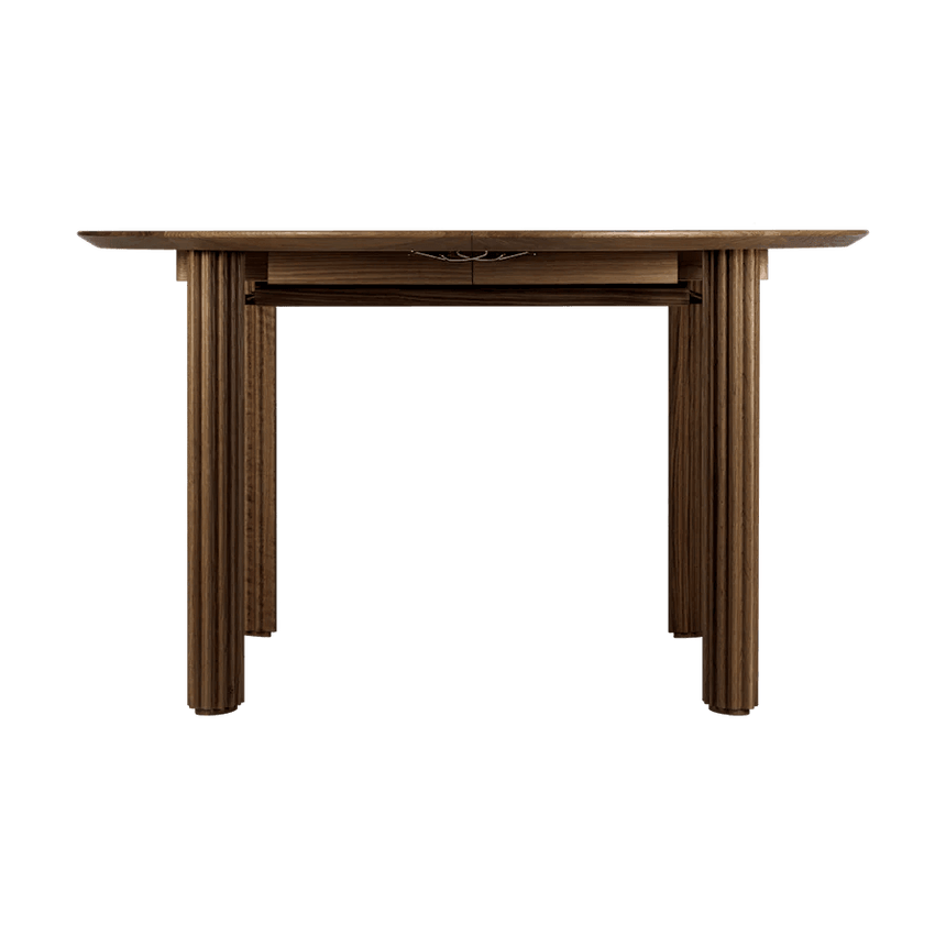 Rippled Comfort Circle extendable wooden table Ø132