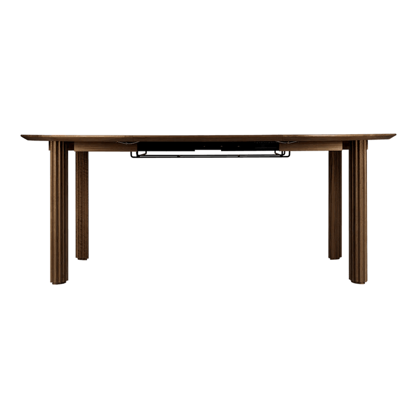 Rippled Comfort Circle extendable wooden table Ø132