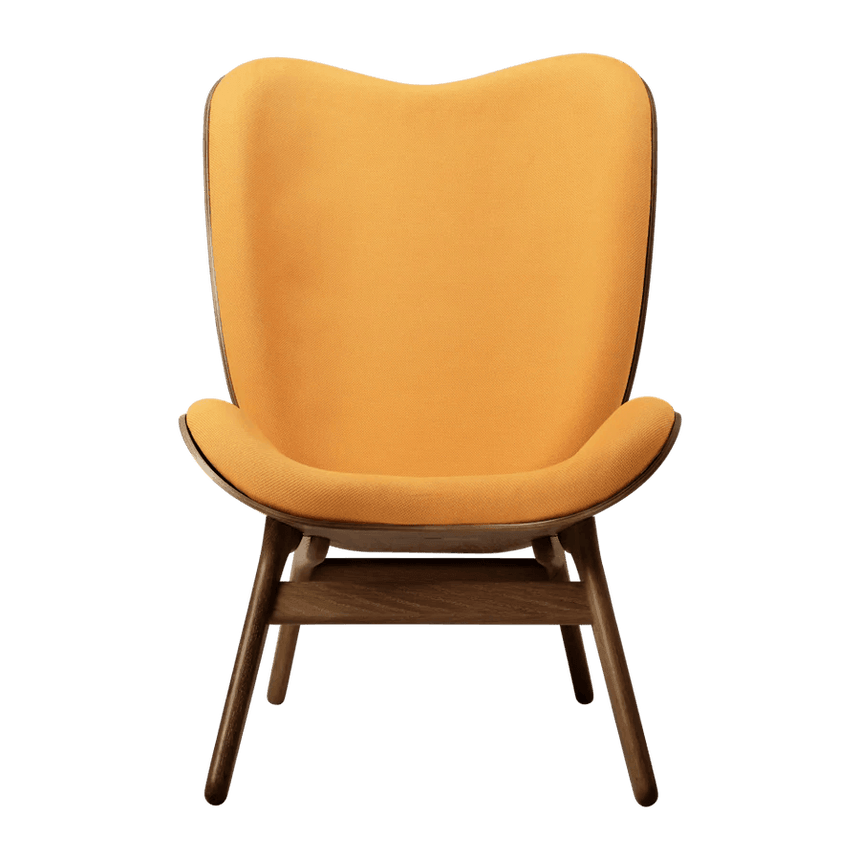 A Conversation Piece szövet magas fotel sötét kerettel