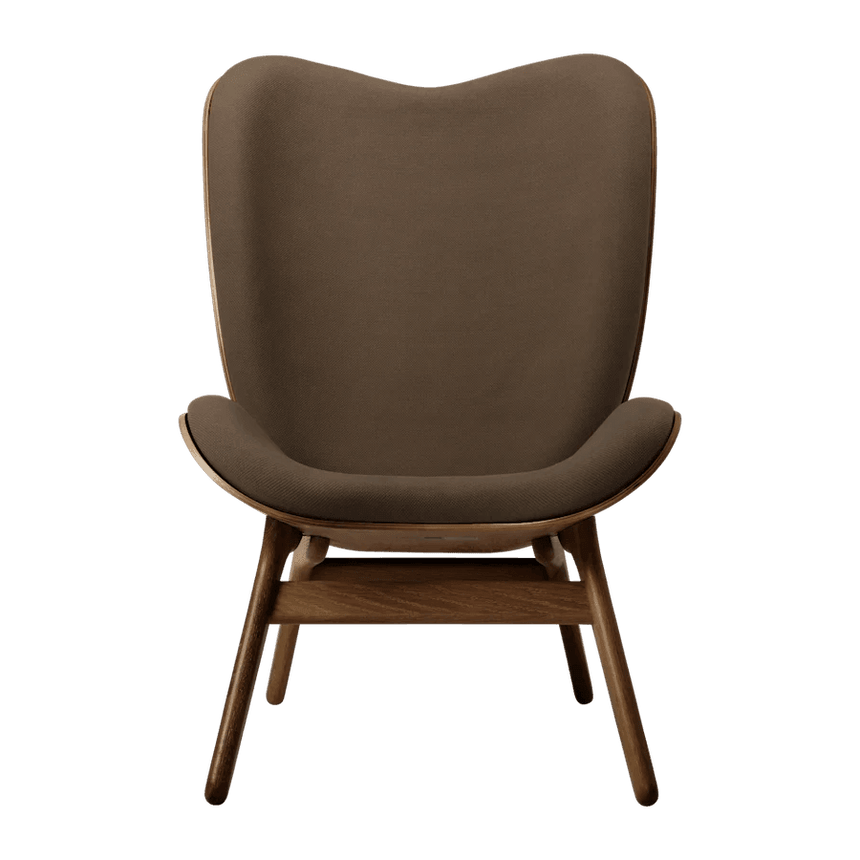 A Conversation Piece szövet magas fotel sötét kerettel