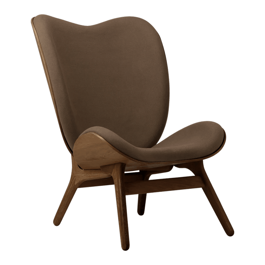 A Conversation Piece szövet magas fotel sötét kerettel