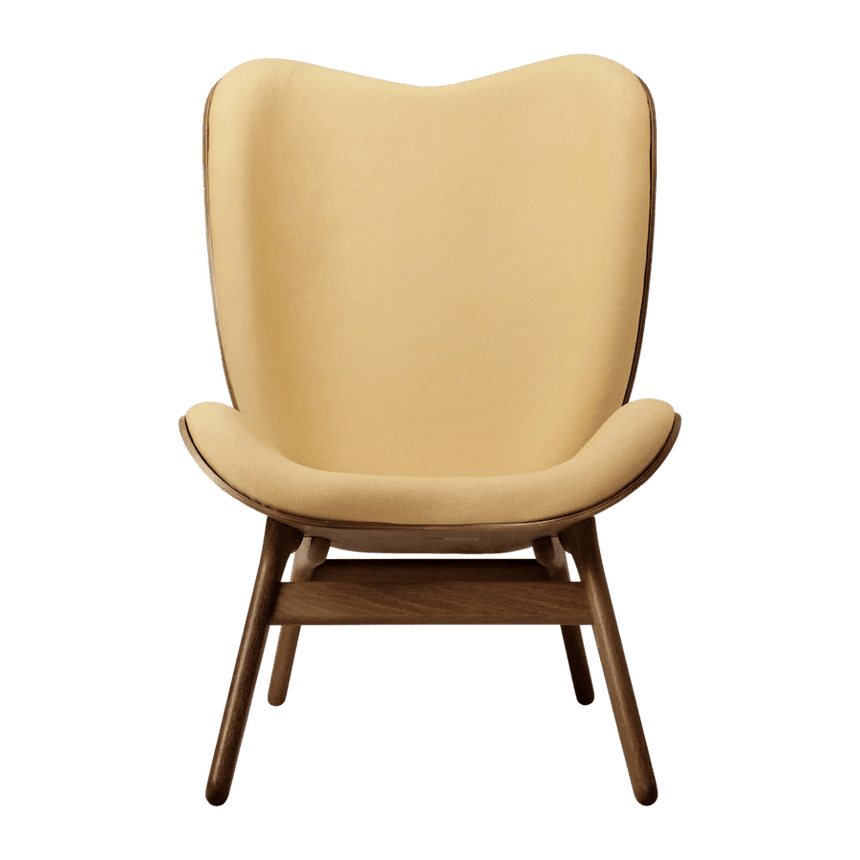 A Conversation Piece szövet magas fotel sötét kerettel