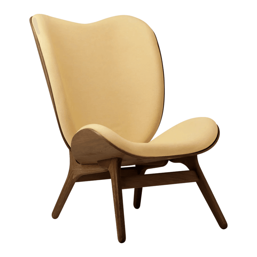 A Conversation Piece szövet magas fotel sötét kerettel