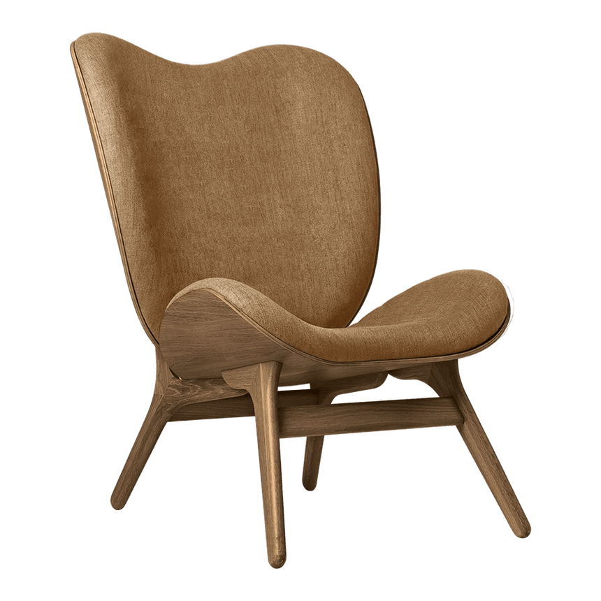 A Conversation Piece szövet magas fotel sötét kerettel