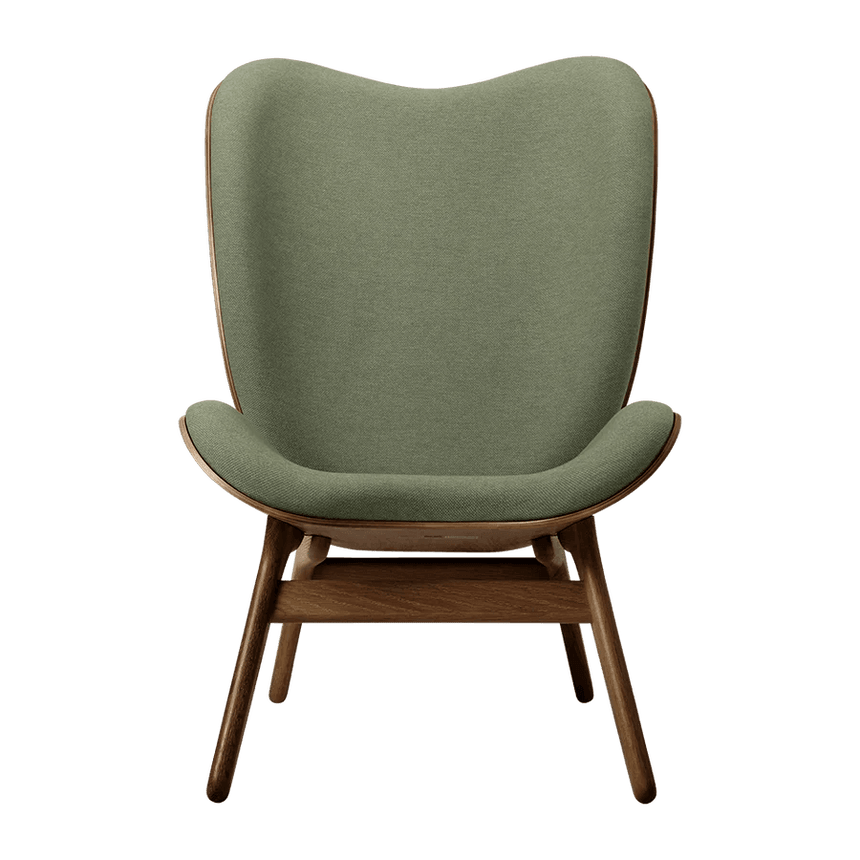 A Conversation Piece szövet magas fotel sötét kerettel