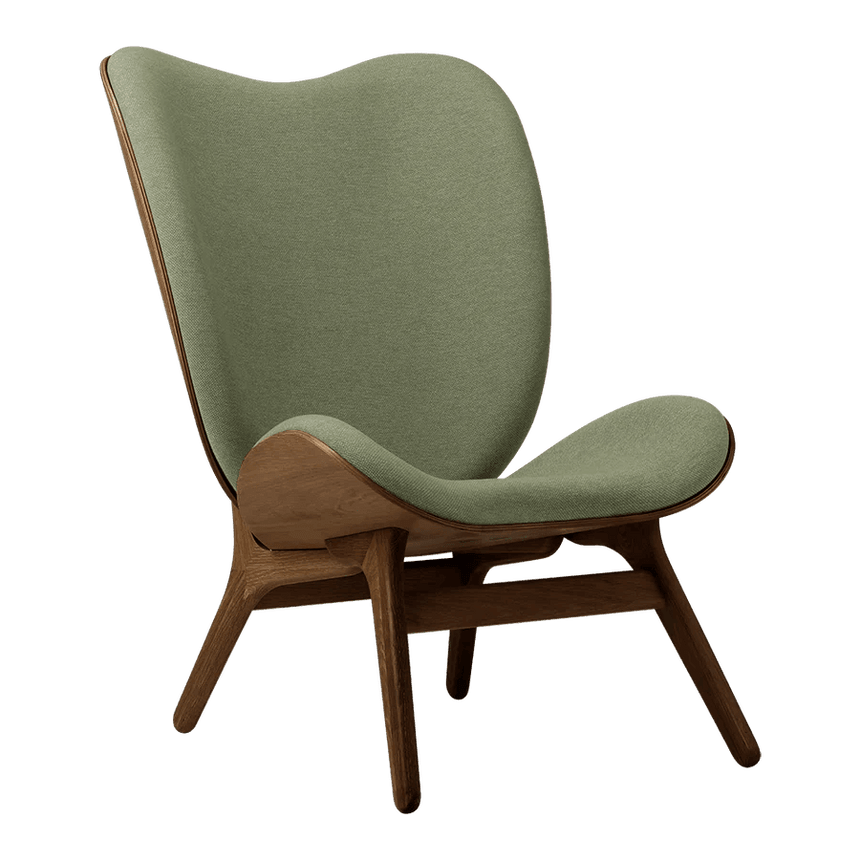 A Conversation Piece szövet magas fotel sötét kerettel