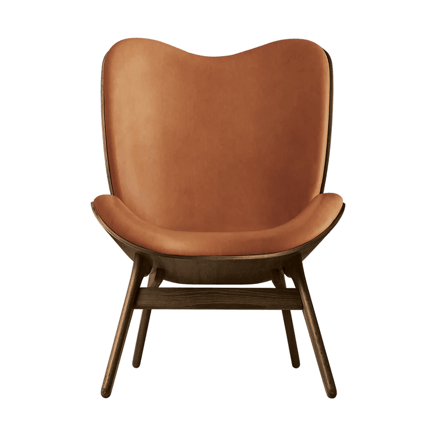 A Conversation Piece bőr magas fotel sötét kerettel