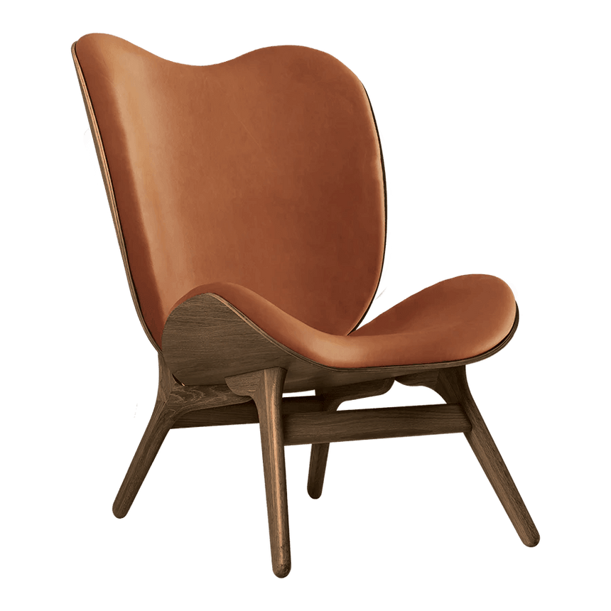 A Conversation Piece bőr magas fotel sötét kerettel