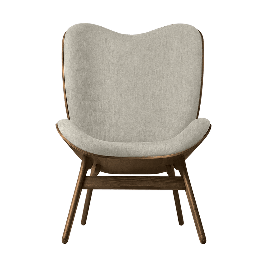 A Conversation Piece szövet magas fotel sötét kerettel