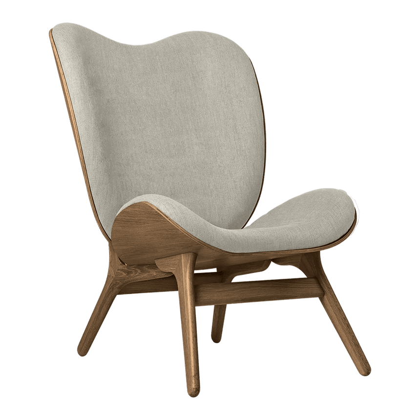 A Conversation Piece szövet magas fotel sötét kerettel