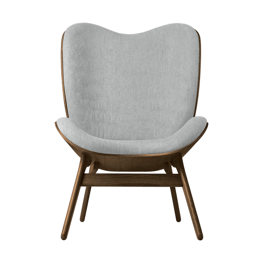 A Conversation Piece szövet magas fotel sötét kerettel