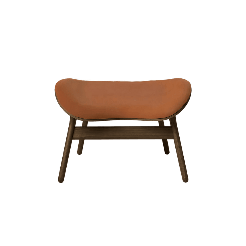 The Conversation Piece Leather Footstool with Dark Frame