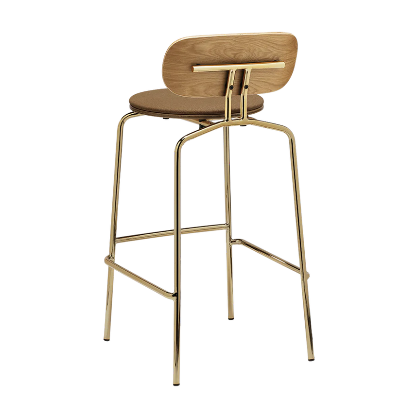 Curious fa bárszék szövet párnával réz lábbal